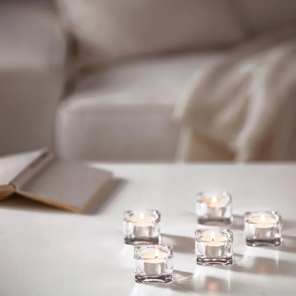1 packs/100 individual IKEA GLIMMA Unscented tea lights date night dinner party
